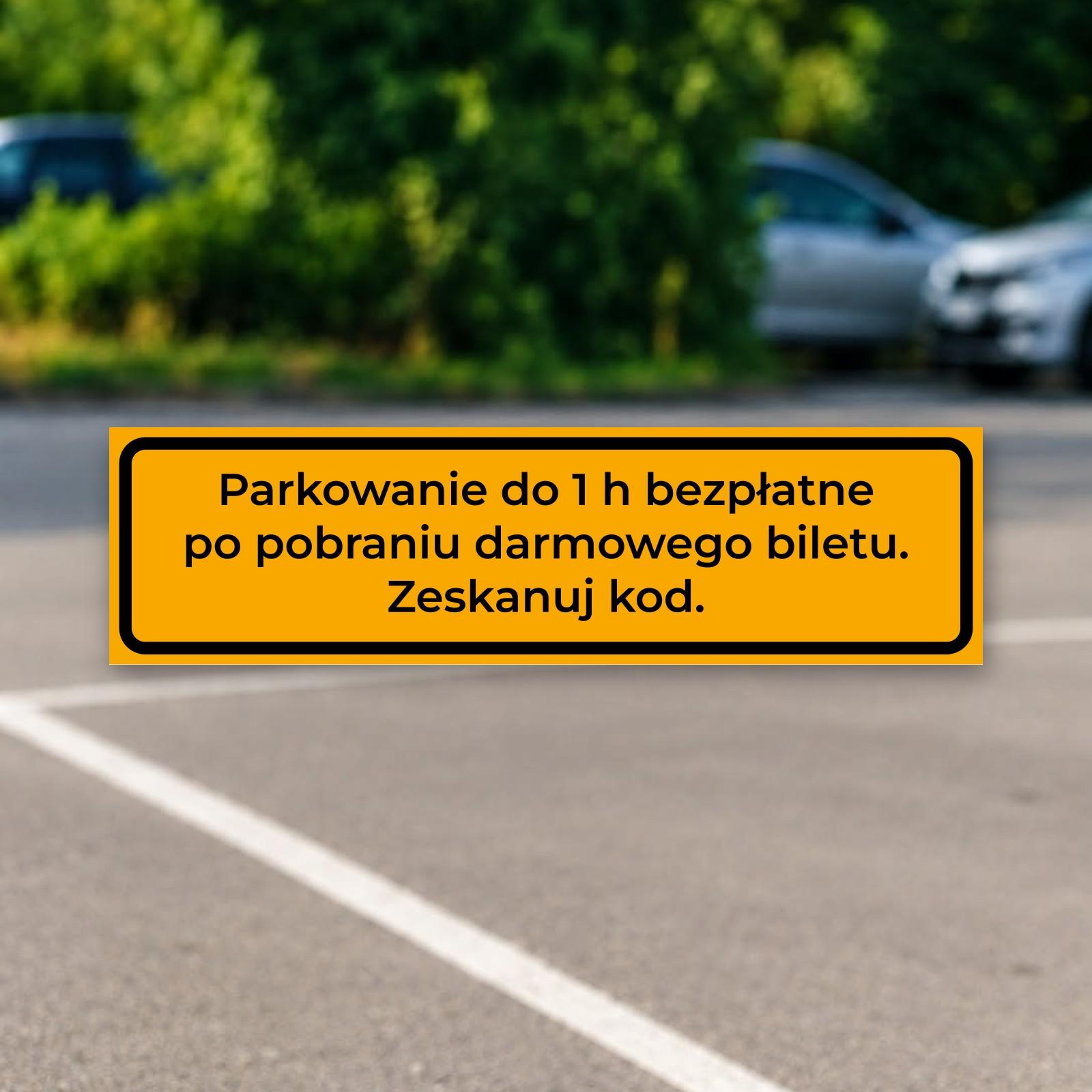 Tabliczka uzupełniająca żółta – bezpłatny 1 h